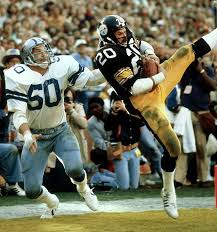 Rocky scoring a go-ahead touchdown in Super Bowl 13, just before halftime.