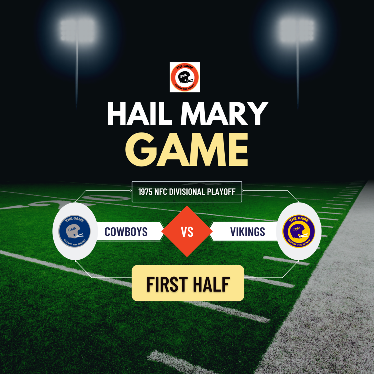 A recap of the first half of the Hail Mary game. Roger Staubach threw a Hail Mary pass to Drew Pearson to win the game for the Dallas Cowboys.