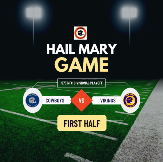 A recap of the first half of the Hail Mary game. Roger Staubach threw a Hail Mary pass to Drew Pearson to win the game for the Dallas Cowboys.