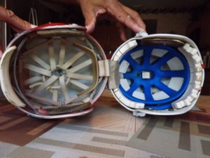 The difference between original and new Football helmets