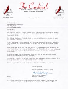 Chicago Cardinals letter