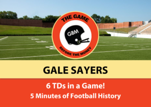 Gale Sayers scored six touchdowns in one game on December 12, 1965