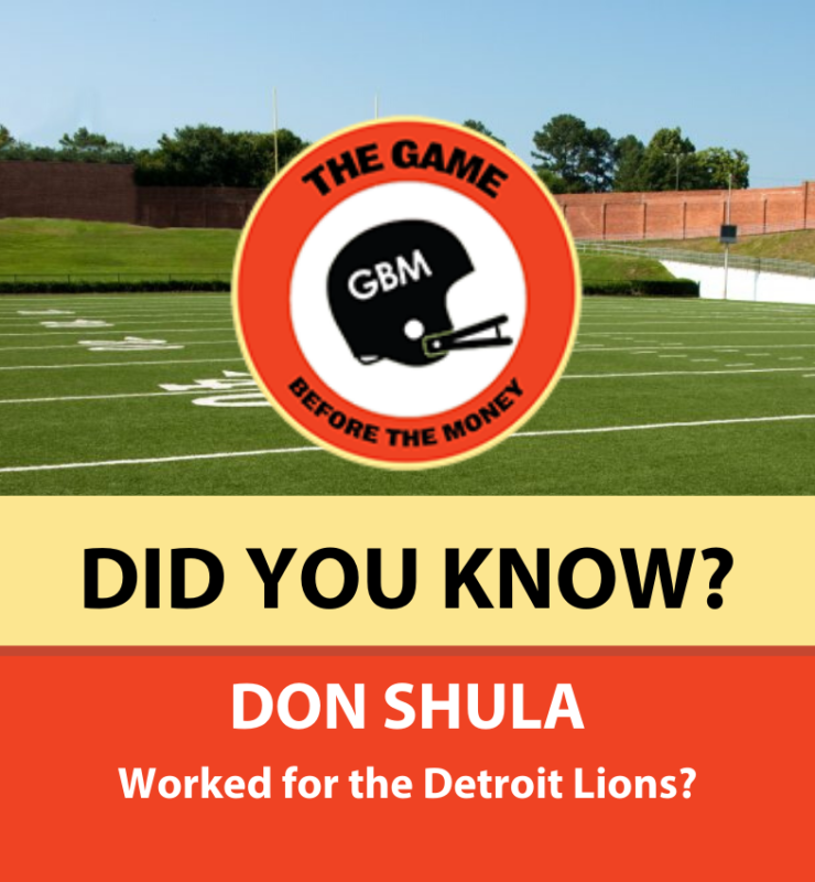 Don Shula worked as defensive coordinator for the Detroit Lions