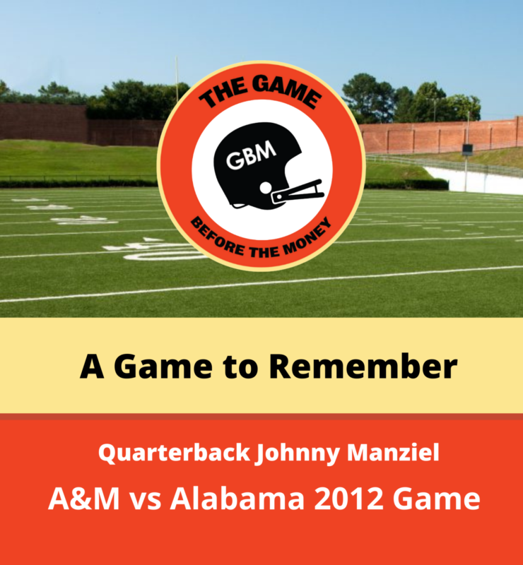 Texas A&M quarterback, Johnny Manziel, tells the story of winning the game against Alabama Crimson Tide in 2012.