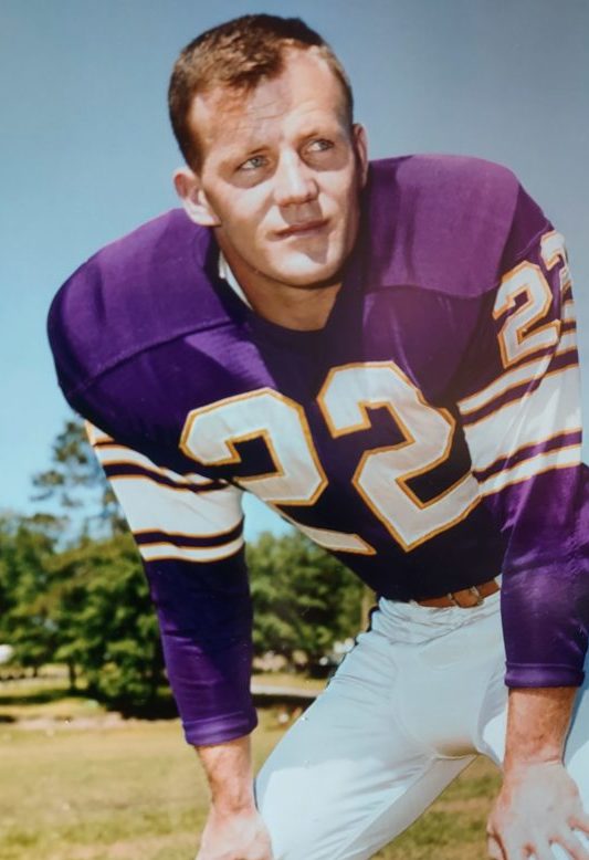 Bill Butler in Minnesota Vikings jersey. Taken in the 1960s.