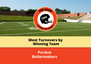 The Purdue Boilermakers set the record for most turnovers by a winning team in a single game.