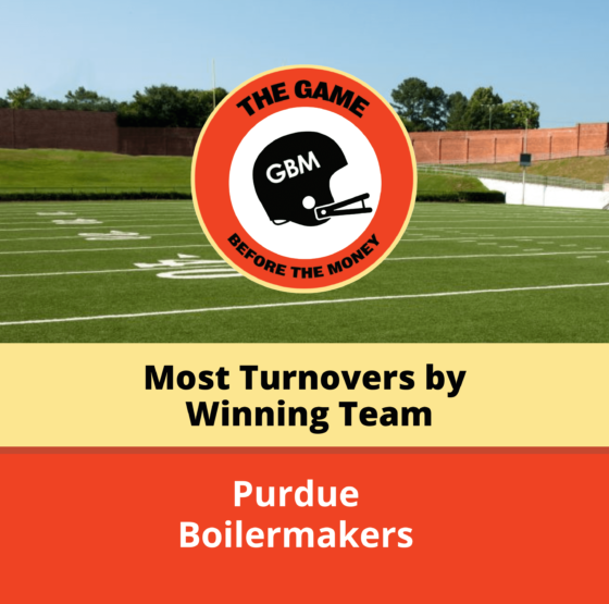 The Purdue Boilermakers set the record for most turnovers by a winning team in a single game.