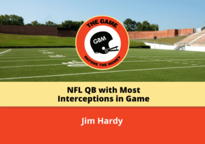 In 1950, Chicago Cardinals quarterback Jim Hardy set the record for most interceptions in a single NFL game.