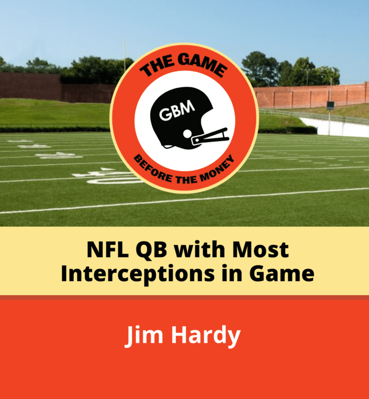 In 1950, Chicago Cardinals quarterback Jim Hardy set the record for most interceptions in a single NFL game.