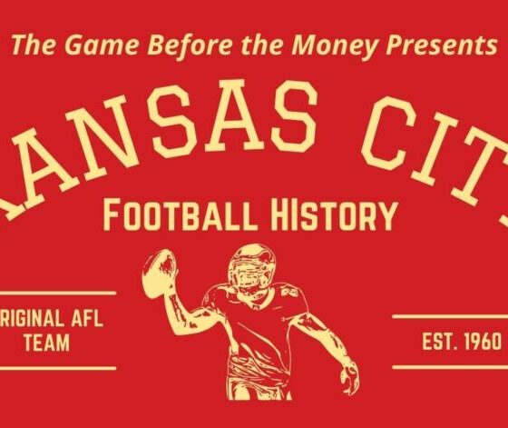A graphic celebrating the history of the Kansas City Chiefs professional football team.