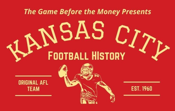 A graphic celebrating the history of the Kansas City Chiefs professional football team.